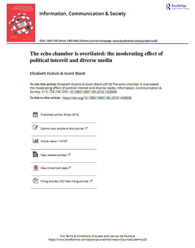 The echo chamber is overstated: the moderating effect of political interest and diverse media